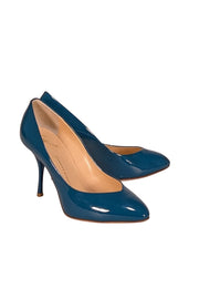 Giuseppe Zanotti - Teal Green Patent Leather Pumps Sz 8.5 - Current Boutique