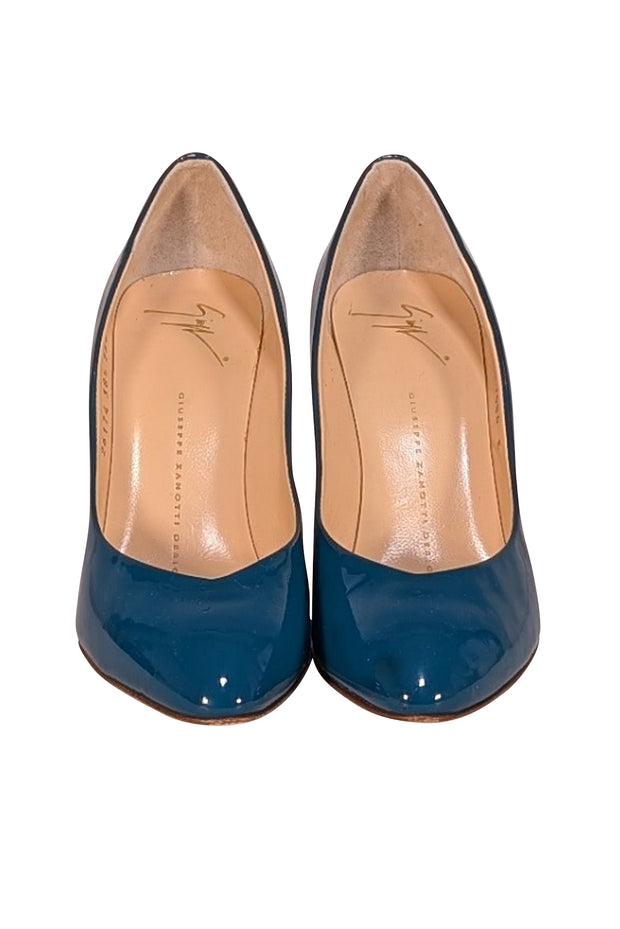 Giuseppe Zanotti - Teal Green Patent Leather Pumps Sz 8.5 - Current Boutique