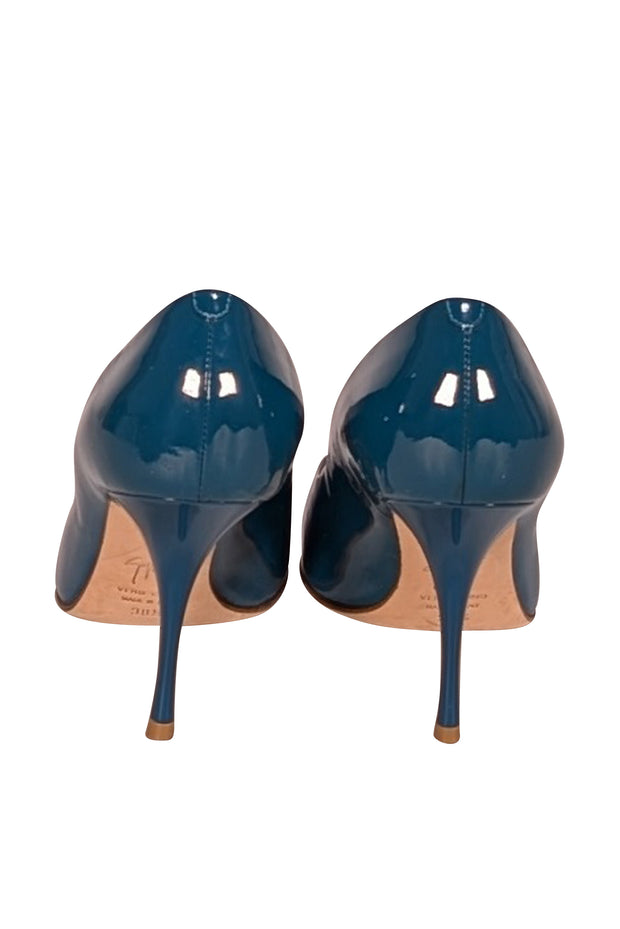 Giuseppe Zanotti - Teal Green Patent Leather Pumps Sz 8.5 - Current Boutique