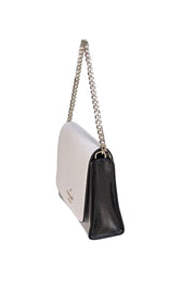 Kate Spade - Grey, White, & Black Color Block Saffiano Leather "Carson" Crossbody Bag - Current Boutique