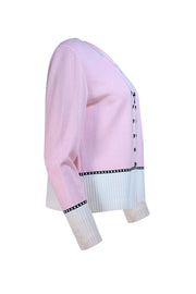 St. John - Light Pink V-neckline Zipper Jacket Sz 10 - Current Boutique