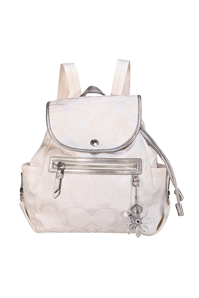 Coach - Ivory Monogram Fabric Backpack