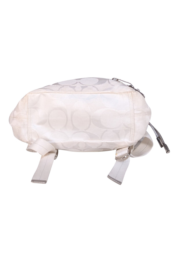 Coach - Ivory Monogram Fabric Backpack
