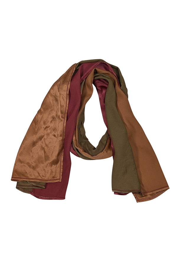 Giorgio Armani - Olive, Auburn, & Gold Silk Scarf - Current Boutique