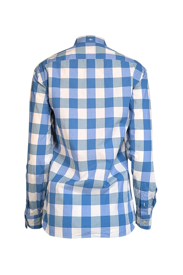 Burberry - Blue & White Checkered Long Sleeve Shirt Sz XS - Current Boutique