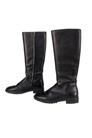 Coach - Black Leather Upper Logo Detail Tall Boots Sz 7 - Current Boutique