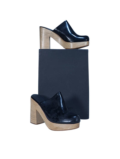 Rachel Comey - Black Leather "Dakota" Clog Mules Sz 10 - Current Boutique