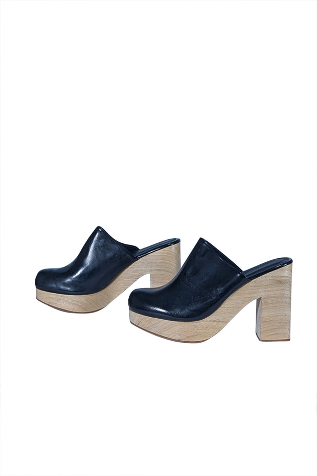 Rachel Comey - Black Leather "Dakota" Clog Mules Sz 10 - Current Boutique