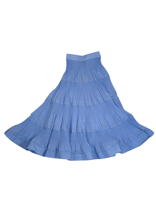 Zimmermann - Light Blue Plisse Pleated Maxi Skirt Sz 4 - Current Boutique