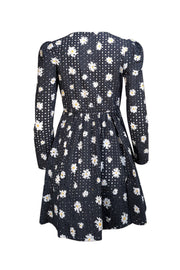 Maje - Black & White Daisy Print Eyelet Mini "Rayom" Dress Sz 4 - Current Boutique