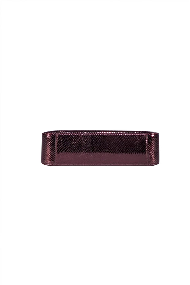 Michael Kors - Maroon Metallic Leather Snakeskin Embossed Crossbody Bag