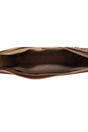 Michael Kors - Maroon Metallic Leather Snakeskin Embossed Crossbody Bag