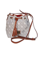 Dooney & Bourke - Grey Monogram Print Bucket Bag - Current Boutique