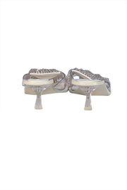 Cult Gaia - Ivory Beaded Tassel Front Mule Heels Sz 8.5 - Current Boutique