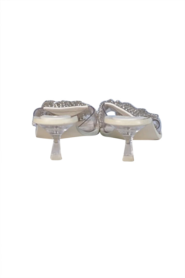 Cult Gaia - Ivory Beaded Tassel Front Mule Heels Sz 8.5 - Current Boutique