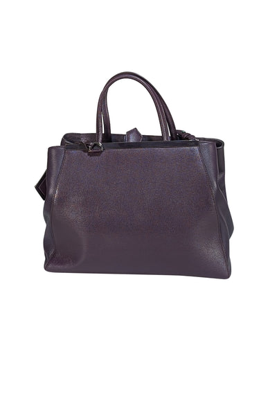 Fendi - Dark Purple Leather Large Satchel Bag - Current Boutique