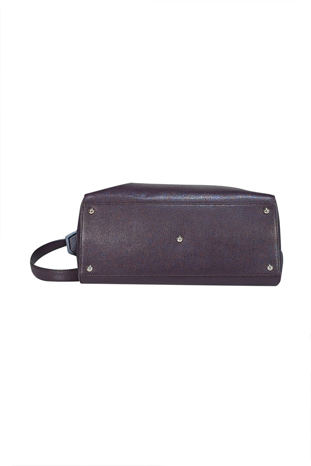 Fendi - Dark Purple Leather Large Satchel Bag - Current Boutique