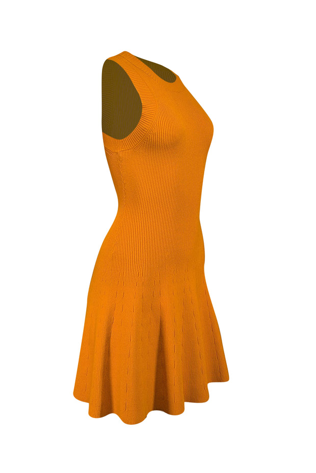 A.L.C. - Bright Orange Ribbed Sleeveless Dress Sz XS - Current Boutique