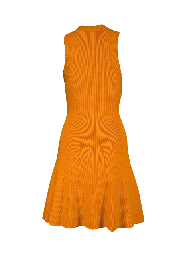 A.L.C. - Bright Orange Ribbed Sleeveless Dress Sz XS - Current Boutique