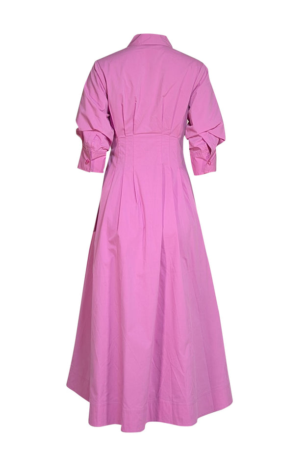 Jonathan Simkhai - Pink Cropped Sleeve Collared Button Down Maxi Dress Sz S - Current Boutique