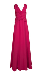 Rhea Costa - Purple Sleeveless Ruched Bodice Formal Gown Sz M - Current Boutique