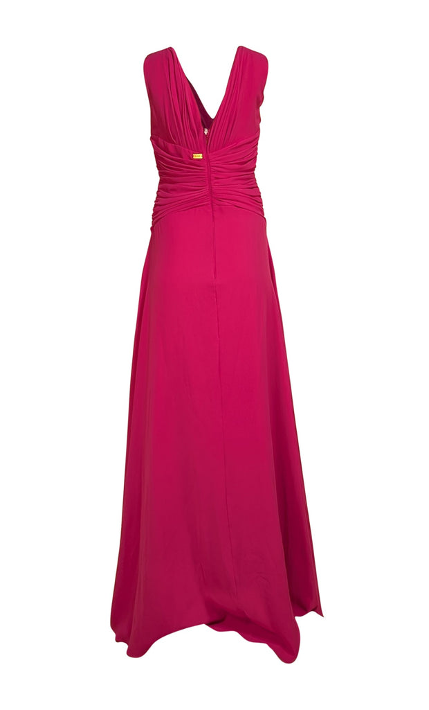 Rhea Costa - Purple Sleeveless Ruched Bodice Formal Gown Sz M - Current Boutique