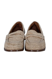 Sezane - Beige Raffia Slip On Loafers Sz 9 - Current Boutique