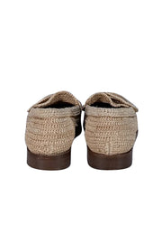 Sezane - Beige Raffia Slip On Loafers Sz 9 - Current Boutique