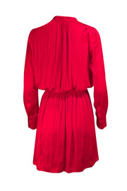 Zadig & Voltaire - Bright Red Satin Elastic Waist Dress Sz S