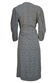 See By Chloe - Green Floral & Polka Dot Print Wrap Midi Dress Sz 12 - Current Boutique