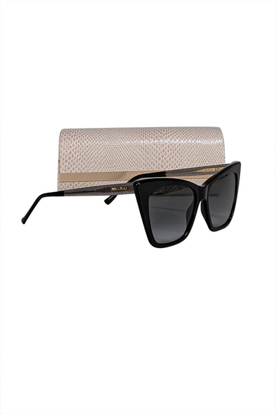 Jimmy Choo - Black Square Sparkly Leg Sunglasses - Current Boutique