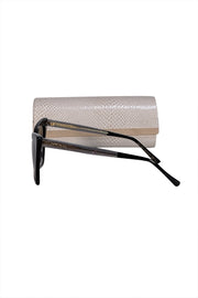 Jimmy Choo - Black Square Sparkly Leg Sunglasses - Current Boutique