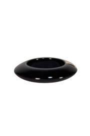 Jimmy Choo - Black Acrylic & Gold Thick Bangle Bracelet - Current Boutique