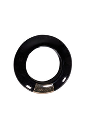 Jimmy Choo - Black Acrylic & Gold Thick Bangle Bracelet - Current Boutique