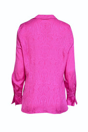 Escada - Pink Paisley Print Silk Blouse Sz 12 - Current Boutique
