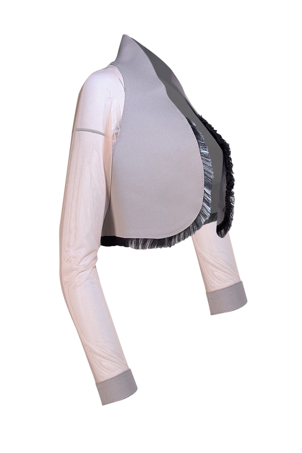 Marie Saint Pierre - Beige & Black Mesh Bolero Jacket Sz 6