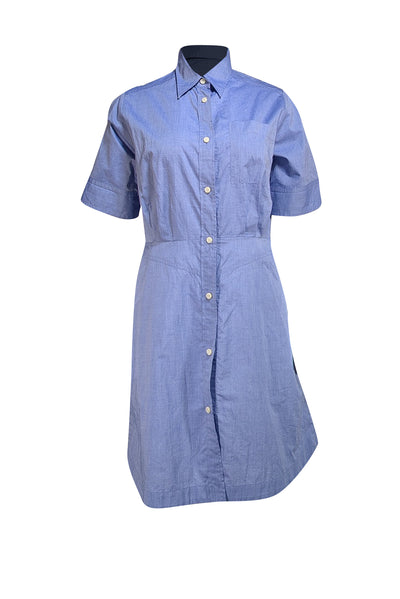 Callas - Blue Cotton Button Down Mini "Satie" Dress Sz 8