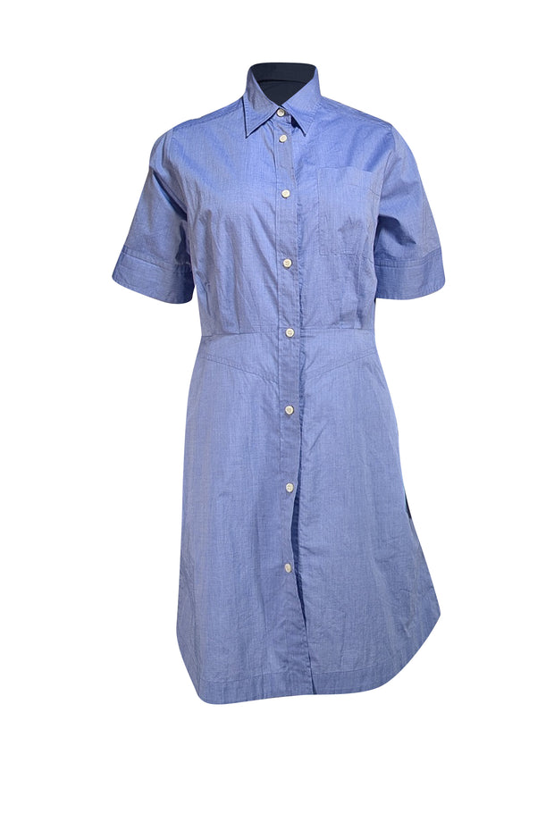 Callas - Blue Cotton Button Down Mini "Satie" Dress Sz 8