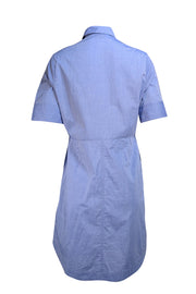 Callas - Blue Cotton Button Down Mini "Satie" Dress Sz 8