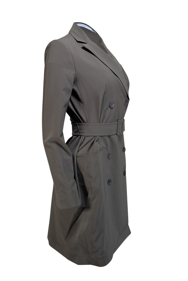 M.M. Lafleur - Olive Tailored Long Sleeve Mini Dress w/ Belt Sz 4 - Current Boutique