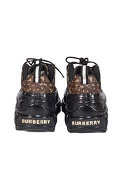 Burberry - Black w/ Brown & Beige Logo Sneakers Sz 9.5 - Current Boutique