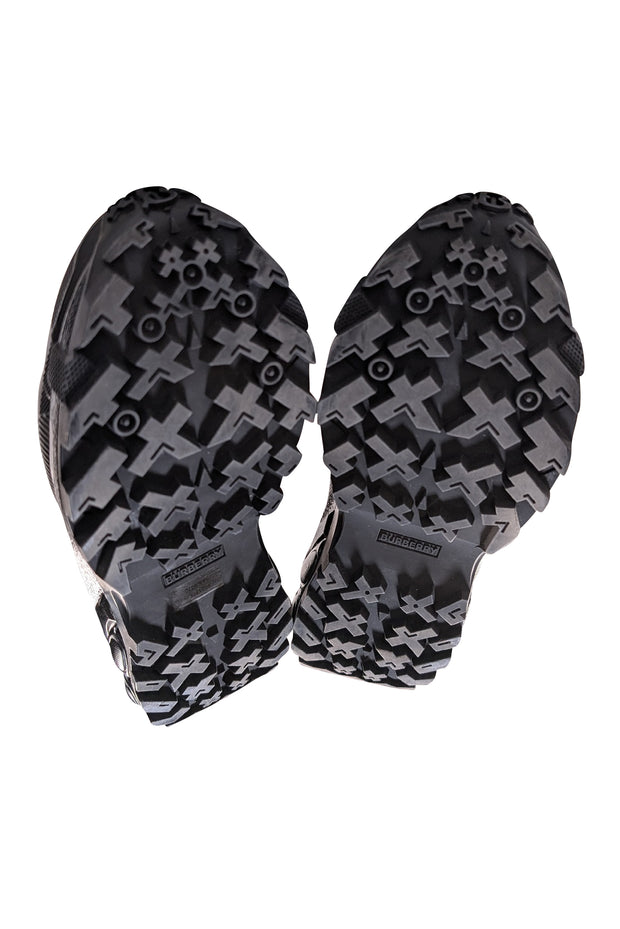 Burberry - Black w/ Brown & Beige Logo Sneakers Sz 9.5 - Current Boutique