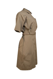 Theory - Green Chino Belted Shirtdress Sz 4 - Current Boutique