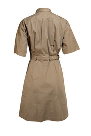 Theory - Green Chino Belted Shirtdress Sz 4 - Current Boutique