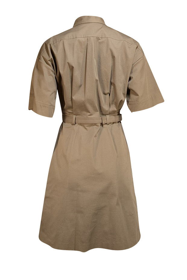 Theory - Green Chino Belted Shirtdress Sz 4 - Current Boutique