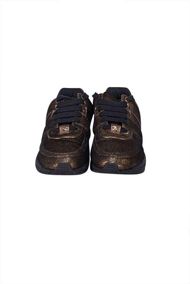 Chanel - Gold & Black Iridescent Sneakers Sz 8.5 - Current Boutique