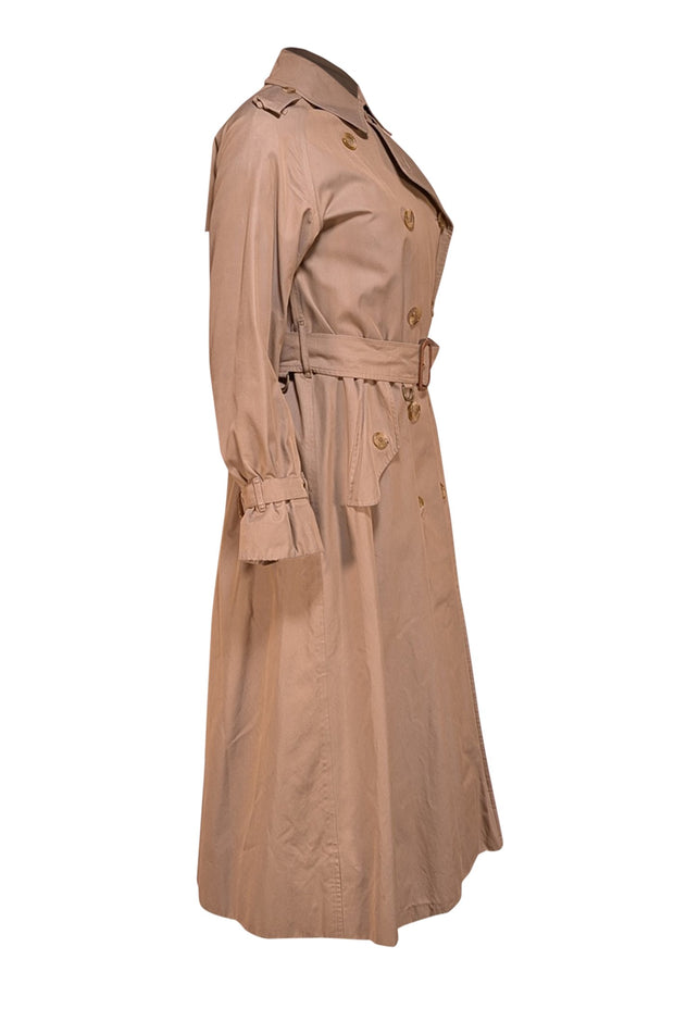 Burberry - Beige Long Trench Coat Sz M - Current Boutique
