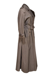 Burberry - Grey Long Trench Coat Sz M - Current Boutique