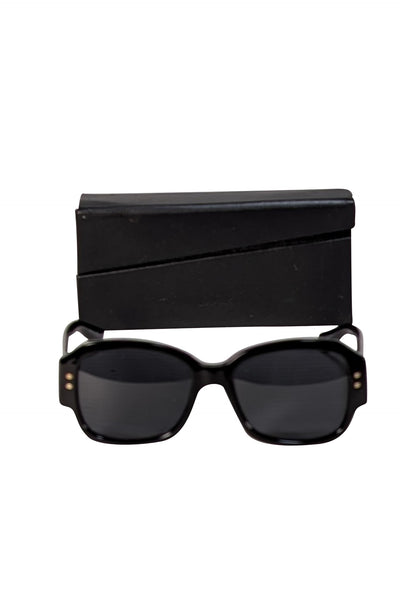 Christian Dior - Black Acetate Cannage Lady Dior Stud Sunglasses - Current Boutique