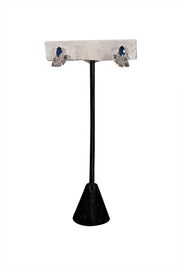 Camrose & Kross - Silver w/ White & Sapphire Stone Detail Stud Earrings - Current Boutique